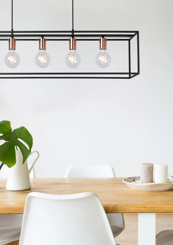 Lucide ARTHUR - Suspension - 5xE27 - Noir - ambiance 1